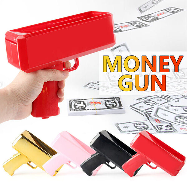 Multi-Coloured Money Shooter Spray Cash Toy Money Gun Prop 100pcs Bill Dispenser