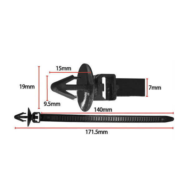 120pcs Push Mount Winged Cable Wire Ties Car Chassis Zip Tie Nylon Fixing Strap
