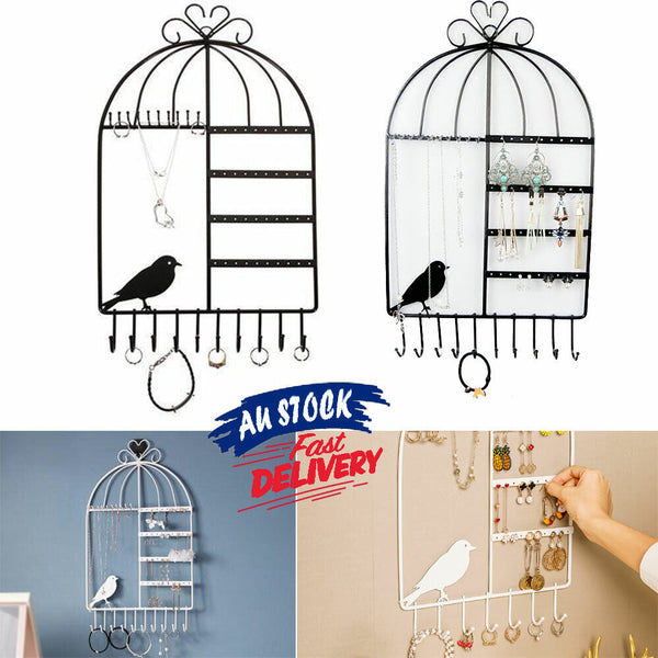Rack Organizer Stand Necklace Hanger Earring Women Bracelet Holder Cage Jewelry