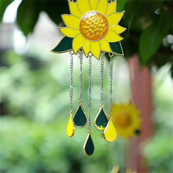 Sunflower Wind Chimes Outdoor Yard Garden Decoration Ornament Hanging SunCatcher