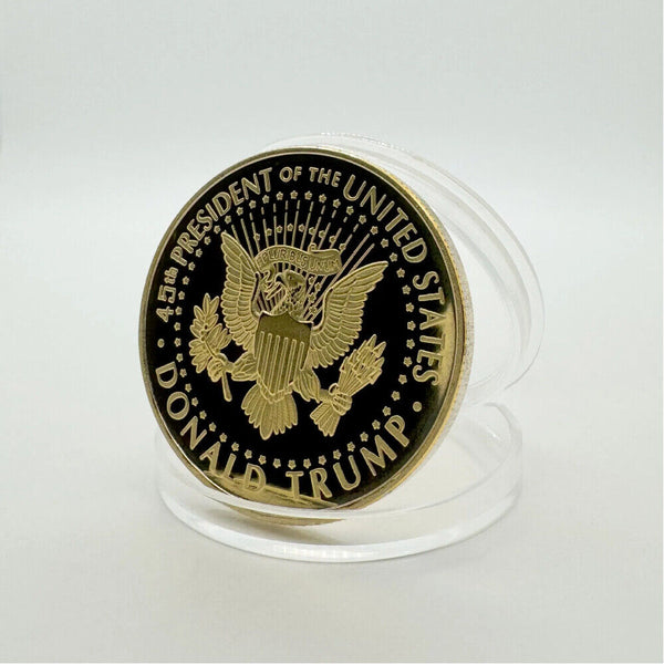 Assassination Attempt Trump Coins 2024 FIGHT Collectibles Gold Plated Medal