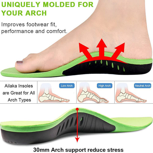 Flat Foot Arch Support Insert Orthotic Insoles Fasciitis High Plantar Feet Pad