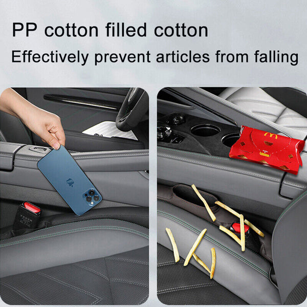 2PCS Universal PU Leather Car Seat Gap Filler Spacer Auto Blocker Pad Organizer