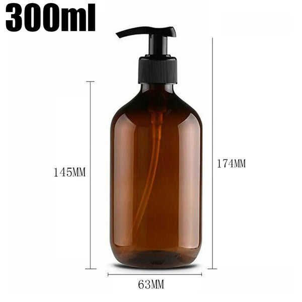 4PCS 300ML Pump Dispenser Bottles with Waterproof Labels Lotion Soap Bottles