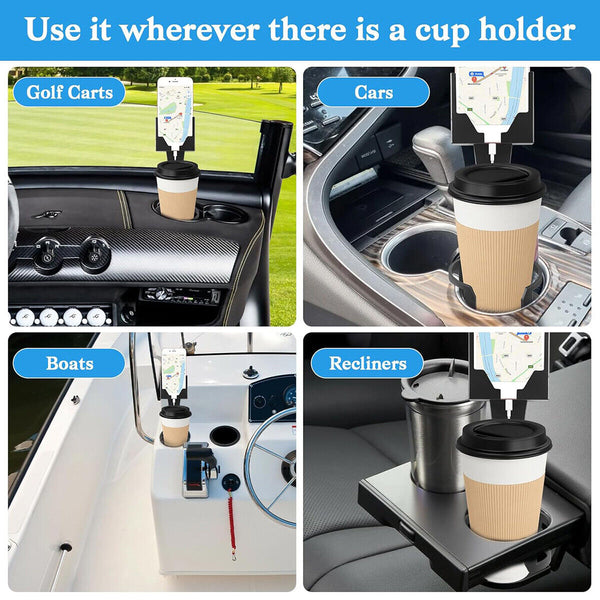 2in1 Car Phone Cup Holder Stand Cradle Adjustable 360 Degree Cell Phone Mount AU