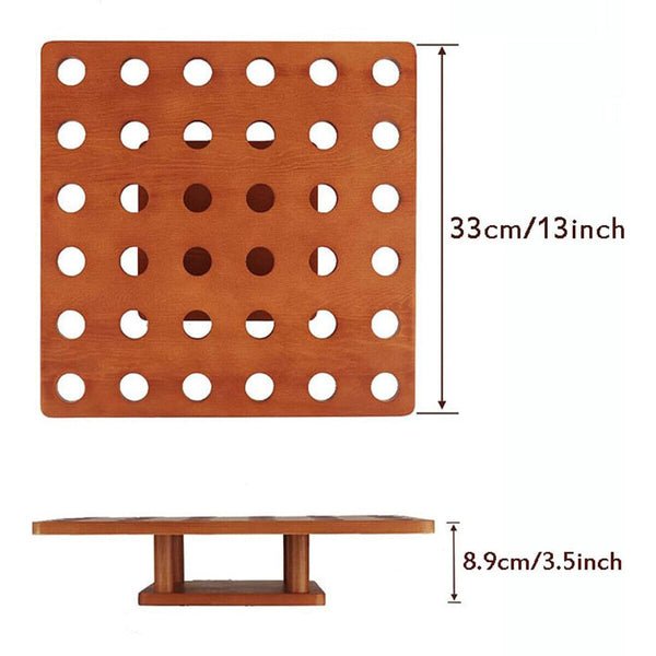 Wooden Square Ice Cream Shelf with Holes Storage Display Rack Wooden Wall Shelf