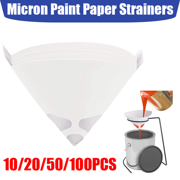 100 High Quality Micron Paint Paper Strainers Sieve Filter Nylon Mesh Net Funnel