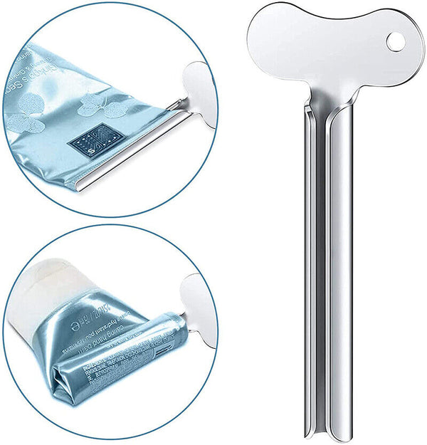 4x Stainless Steel Tube Toothpaste Squeezer Easy Key Dispenser Rolling Holder AU