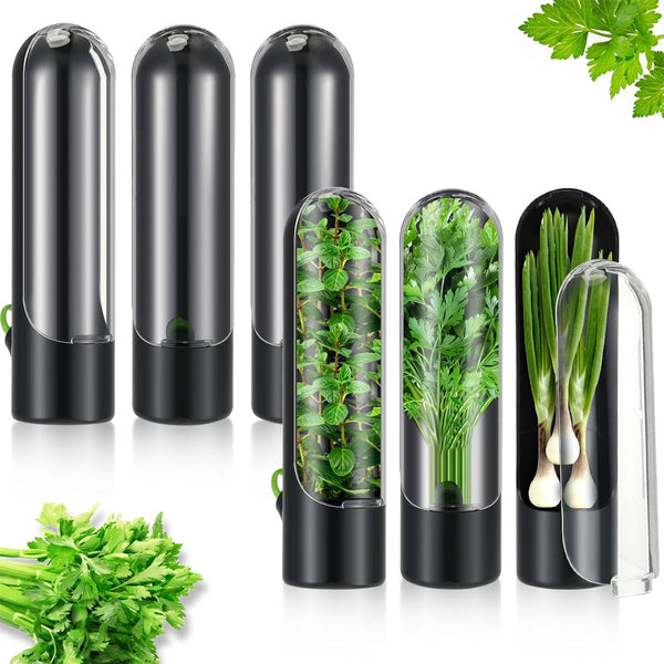 3pcs Herb Saver Keeper for Refrigerator | Fresh Produce Storage Container for Herbs & Vegetables