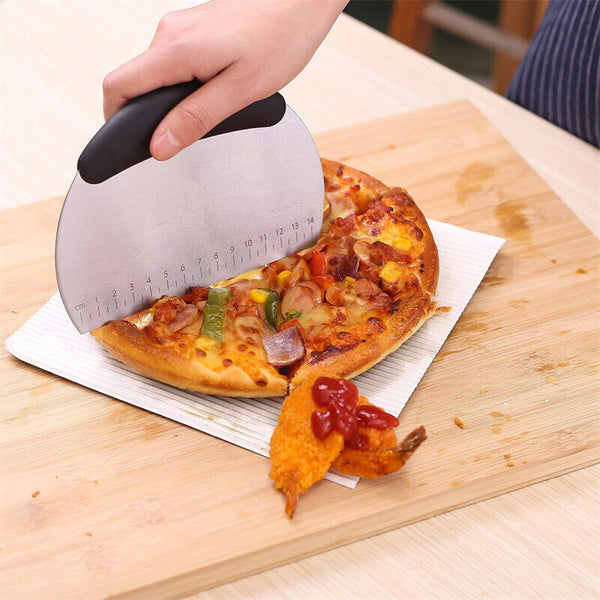 Stainless Steel Dough Pastry Bread Pizza Scraper Cutter Chopper Non-Slip Grip AU