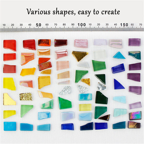 100X Mixed Crystal Glass Mosaic Tiles Kitchen Bathroom DIY Art Craft Supplies AU