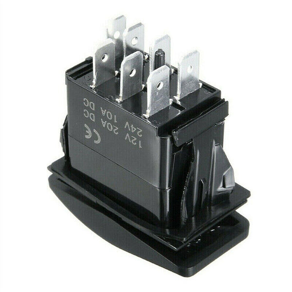 Rocker Switch WINCH IN OUT - Blue - LED 4x4 Boat Caravan Marine 12v 4wd Trailer