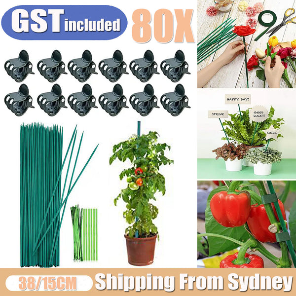 80PCS Orchid Supporting Fixed Stake Clip Set Grow Upright Stake Healthy Plant AU