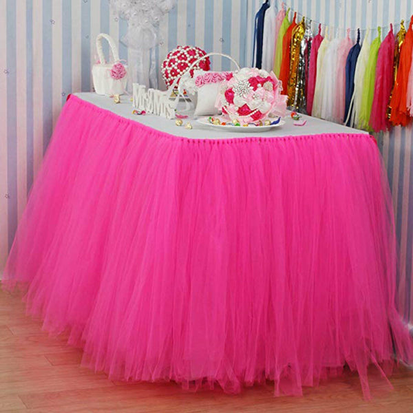 Tulle Tutu Table Skirt Cloth Wedding Birthday Xmas Baby Shower Party Decorations