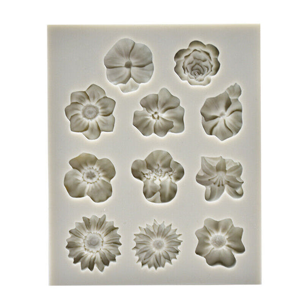 3D Flower Silicone Fondant Mould Cake Border Decor Baking Mold Sugarcraft DIY AU