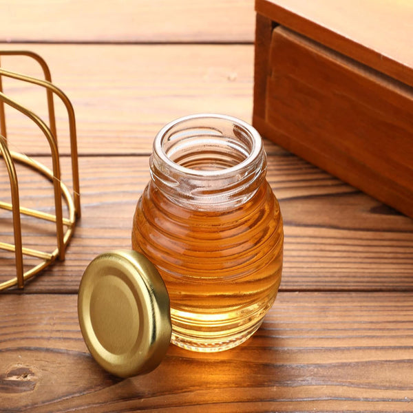 6PCS 730ML Glass Honey Jars with Lids Clear Storage Containers