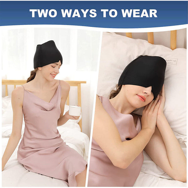Migraine Relief Hat Cold Therapy Headache Pain Relief Cap Reuse Ice Pack AU