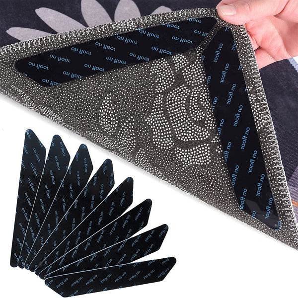 8PCS RUG GRIPPERS Non Slip Reusable Carpet Mat Gripper Anti Skid Washable Grip