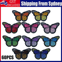 Butterfly Applique Patches (60 Pack) – Colourful Lace Trims for Sewing, Embroidery & Craft