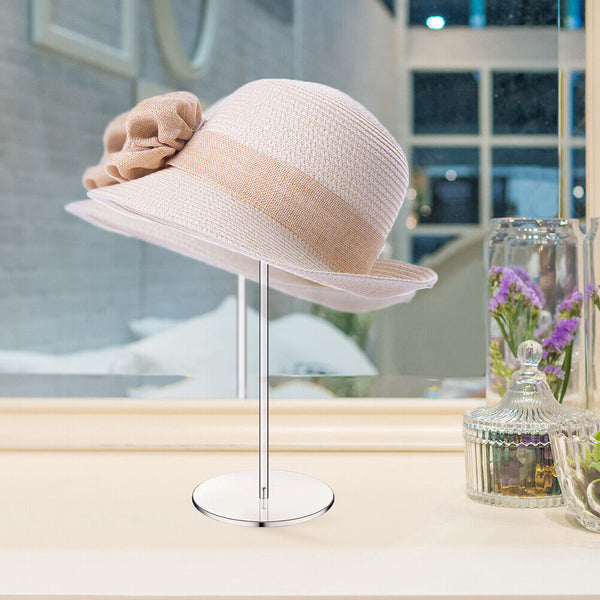 2PCS Acrylic Hat Pedestal Stand Wig Display Holder Storage Rack Caps Organizer