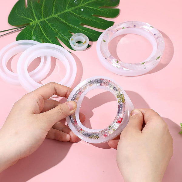 Silicone Mold Casting Mould DIY Bangle Jewelry Tool Kit Resin Bracelet Making
