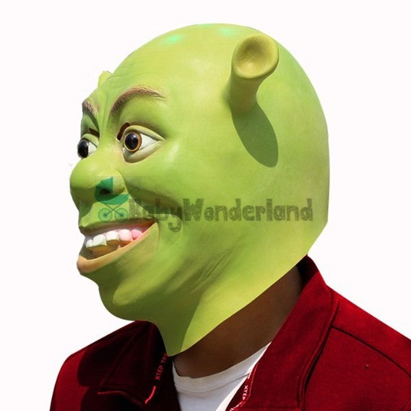 Adult Men Shrek Green Monster Cosplay Costume Mask Gloves Halloween Party XS-3XL