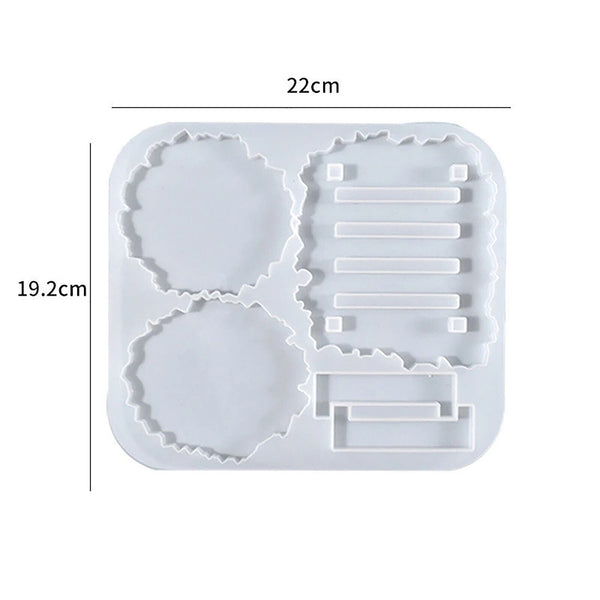 2sets Silicone Coaster Mat Storage Holder Resin Epoxy Mold Casting Pad Mould