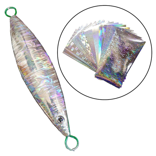 20pcs Reflective DIY Fishing Lure Sticker Holographic Adhesive Film Flash Tape