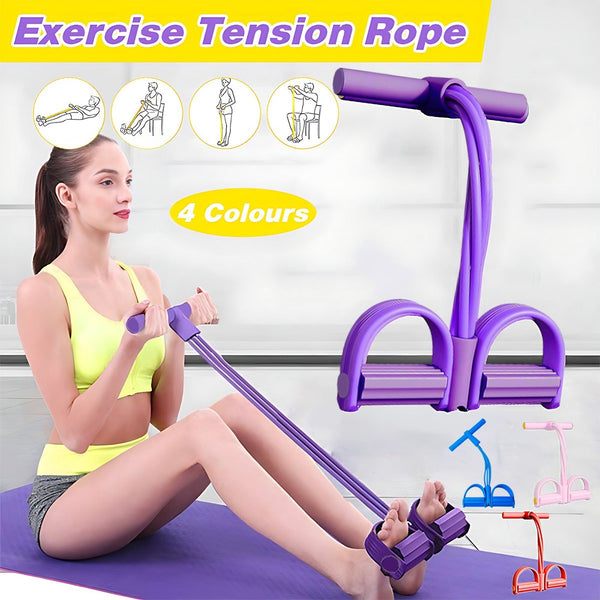Multi-Function Exercise Tension Rope | Foot Pedal Resistance Fitness Pull Bands AU