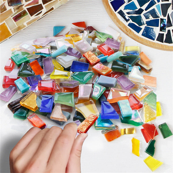 100X Mixed Crystal Glass Mosaic Tiles Kitchen Bathroom DIY Art Craft Supplies AU