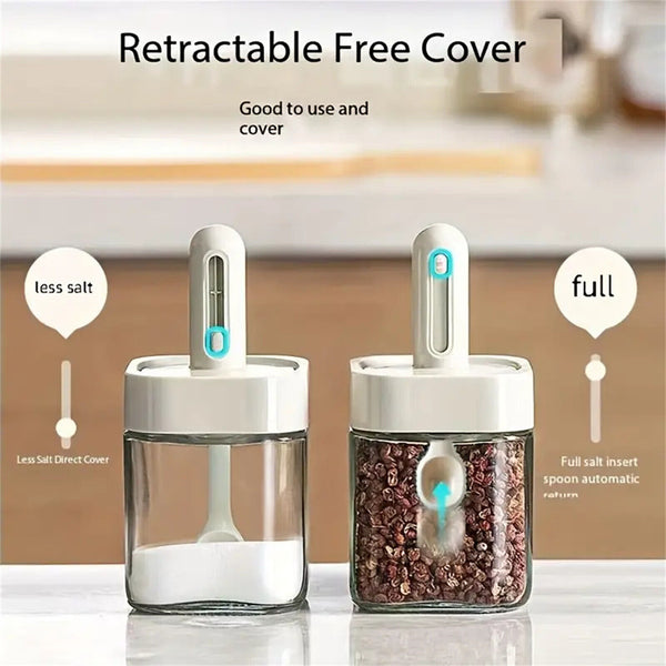 2pcs Square Seasoning Pot, Kitchen Spice Jar, Seasoning Containers for Salt