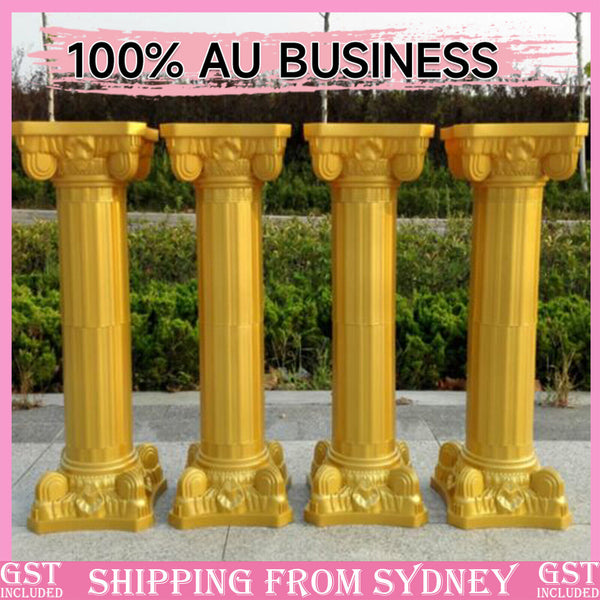 Decorative Plastic Roman Pot Pillar Column Gold Pedestal Wedding Party Deco