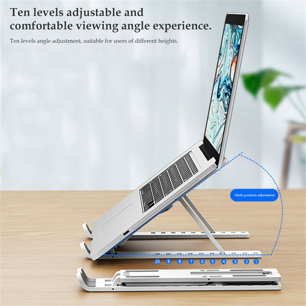Foldable Laptop Stand and Tablet Holder – Adjustable Portable Desktop Riser for Notebook, iPad and Tablet