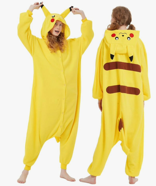 Pikachu Pokemon Inspired Onesie Bookweek Halloween Adult/Kid Unisex Pajamas Cos