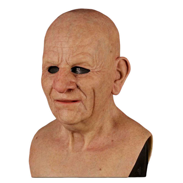 Bald Old Man Wrinkle Mask Latex Halloween Party Cosplay Disguise Face Mask Props