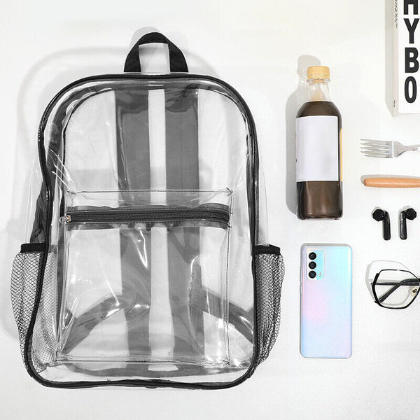 Transparent Backpack Bag Clear PVC Travel Shoulder Bag School Bag Strap Book Bag