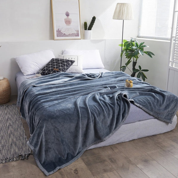Soft Flannel Fleece Blanket Warm Throw Blanket for Bed Sofa Office Home