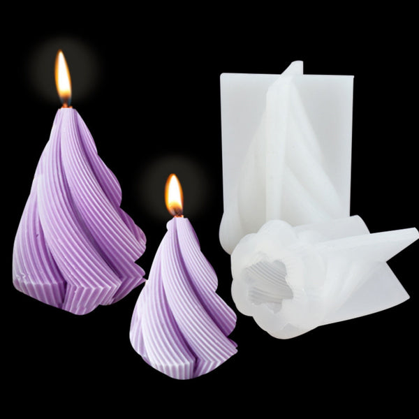 2X Silicone Candle Moulds DIY Soy Soap 3D Aromatherapy Candles Wax Plaster Mold
