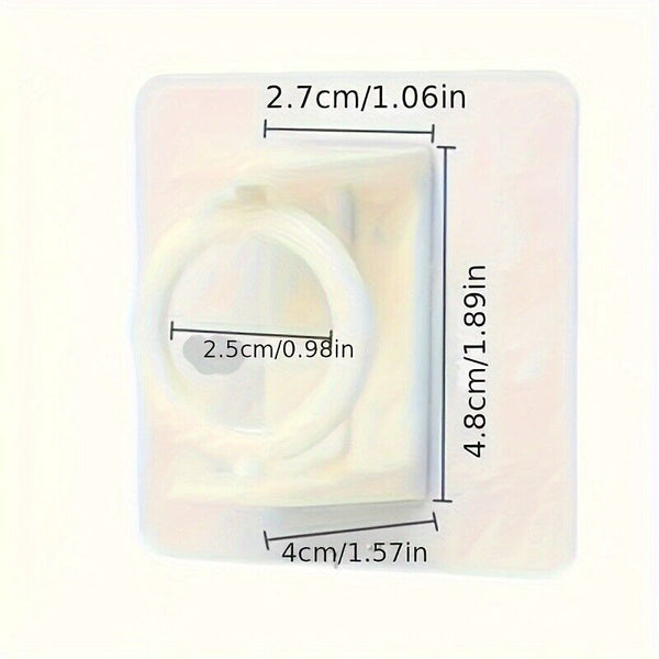 Self Adhesive Curtain Rod Bracket 4Pcs ABS Wall Bracket Hooks 360° Rotating Ring
