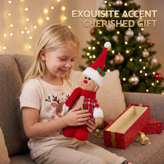 Gingerbread Man Decoration – Knitted Standing Christmas Plush, 32.5 cm Tall