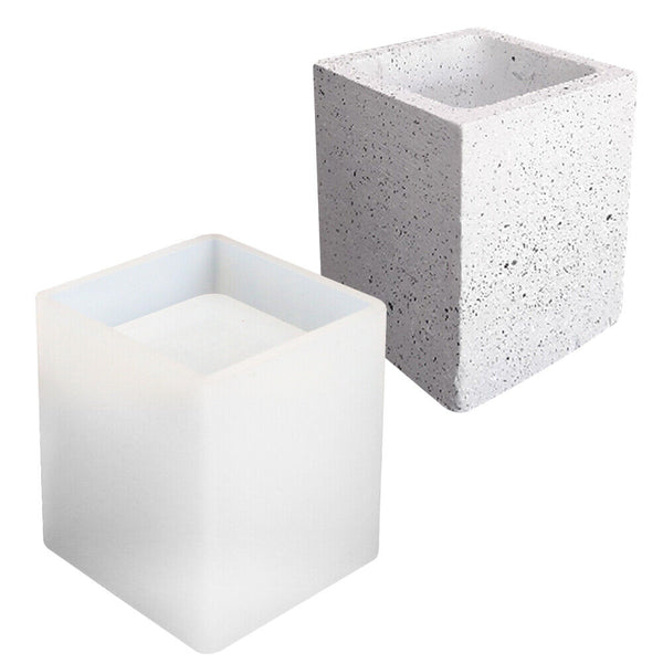 Circle + Square Silicone Mold Resin Epoxy Crafts Making Brush Pot Holder Mould
