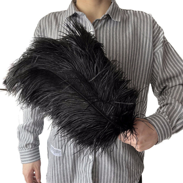 10pcs 35-40cm Black Ostrich Feathers Plume Centerpiece Wedding Party Table Decor