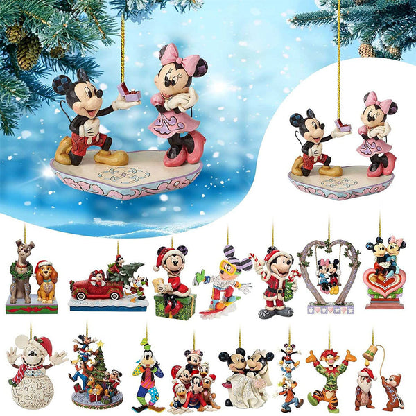 Christmas Tree 2D Disney Acrylic Ornaments Xmas Pendants Hanging Kids Gift DecOD