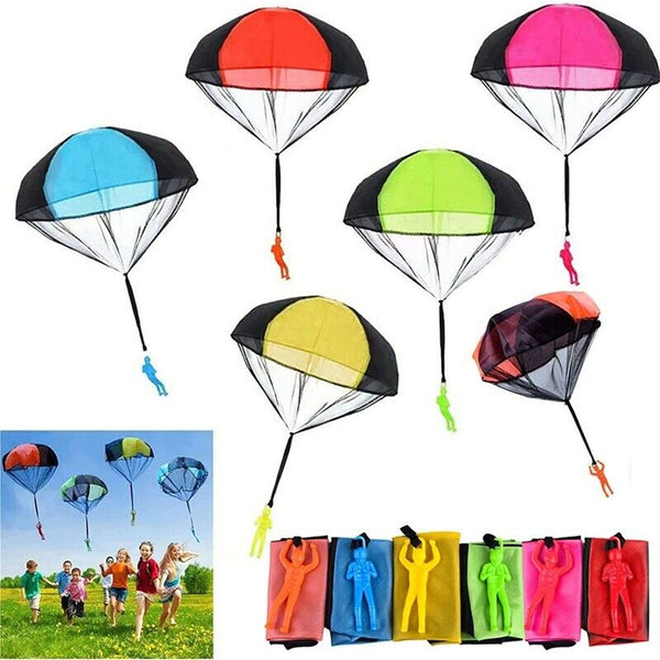 Hand Throwing Mini Soldier Parachute Funny Toy Kid Outdoor Game Play