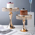 3PCS Gold Mirror Cake Stand Cupcake Holder Crystal Dessert Display Wedding Party