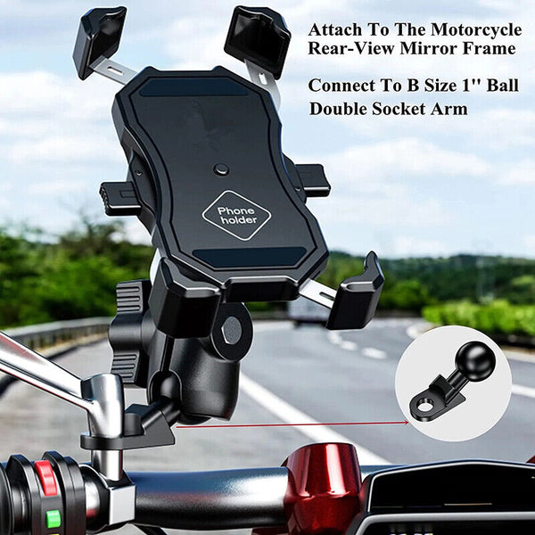 Mirror Mount Base 10mm Hole Ball Handlebar Mount for GPS Cell Phone