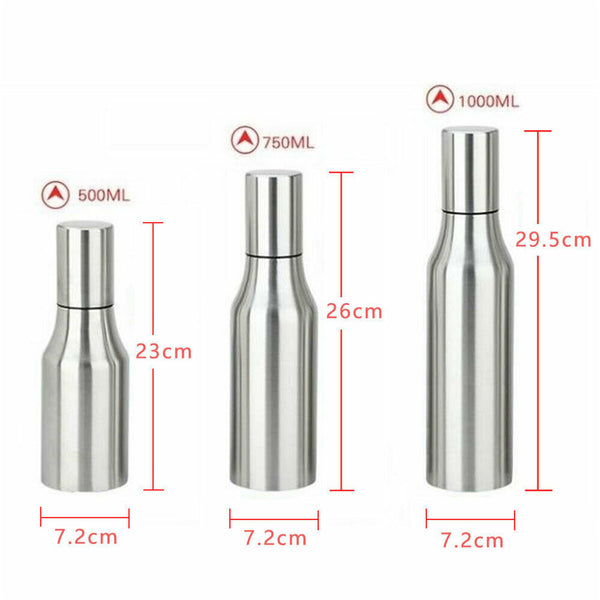 Kitchen Dispenser Bottle Stainless Steel Oil Vinegar 0.5/0.75/1L Leak-proof AUS