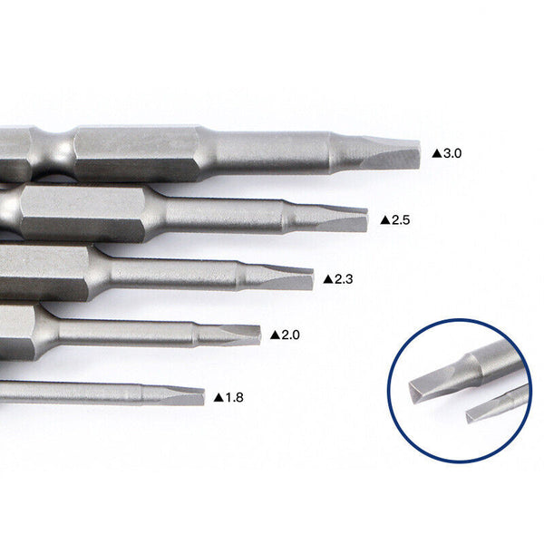 5Pcs Magnetic Steel Triangle Head Screwdriver Bit 50mm S2 Steel 1/4 Hex Shank AU