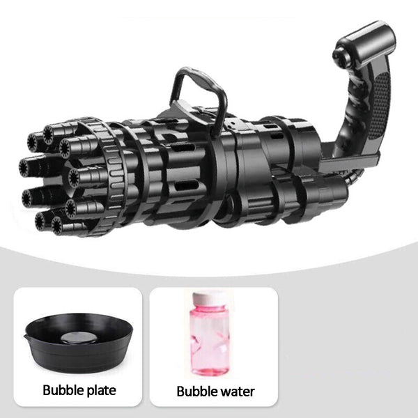 Black 8 hole bubble gun for kids on a white background