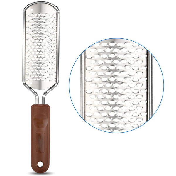 Stainless Steel Foot File Scraper Grater Pedicure Rasp Callus Remover Tool Brown